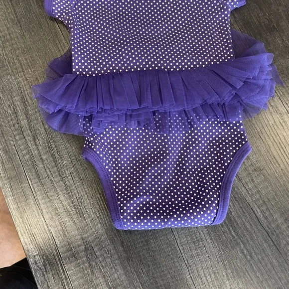 Purple LSU Baby Onesie with Tulle Skirt - Picture 3 of 4